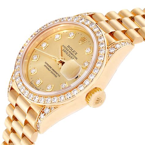 rolex gold lady datejust presidential|pre owned presidential Rolex watches.